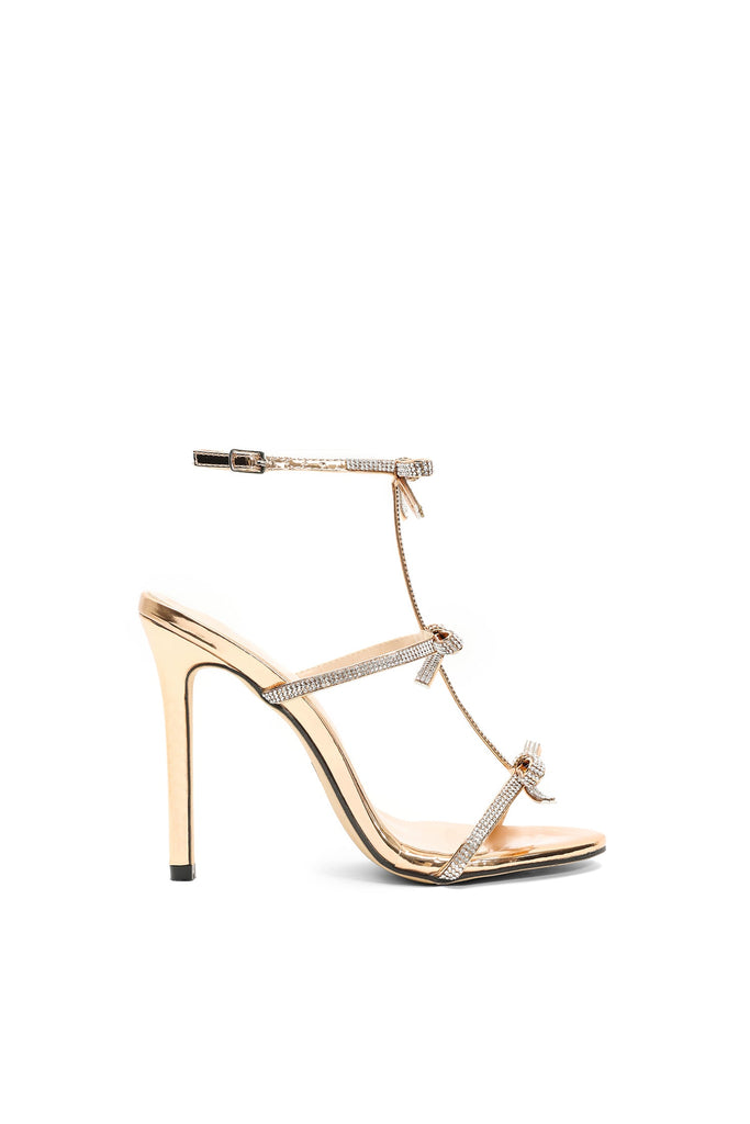 goosudu Indi Diamante Buckle Stiletto Sandals