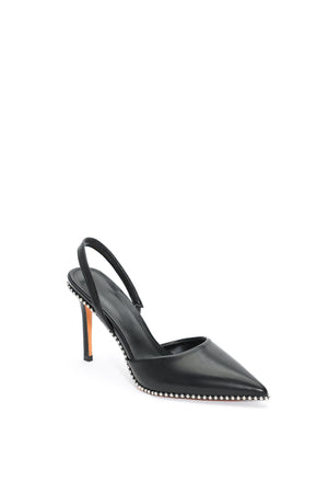 goosudu Kasai Leather Rivet Toe Slingback Pumps