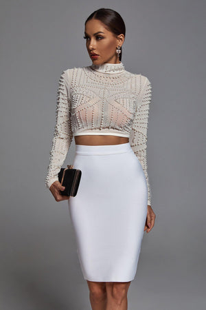 goosudu Kiana Pearl Long Sleeve Set - White