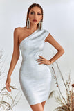goosudu Lika Metallic Mini Bandage Dress - Silver