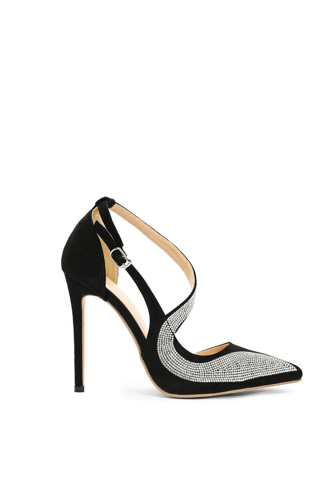 goosudu Moss Diamante Stiletto Pumps