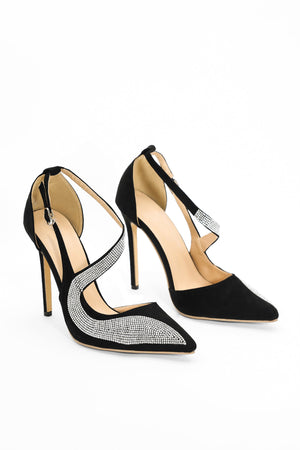 goosudu Moss Diamante Stiletto Pumps