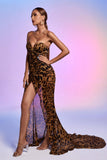 goosudu Nava Leopard Mesh Maxi Dress