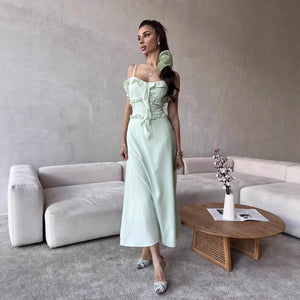 Spice Girls  Summer New Fairy Wind Fungus Edge Suspender  Pure Desire Dress ins Wind