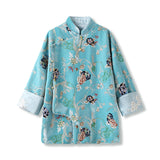 New Chinese style new flower embroidered sequined shirt old money style high-end temperament satin top M3003