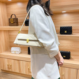 GOOSUDU 2025 popular new baguette bag niche design high sense simple black underarm bag texture shoulder bag women can send