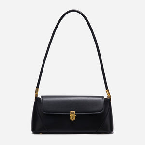 GOOSUDU 2025 popular new baguette bag niche design high sense simple black underarm bag texture shoulder bag women can send