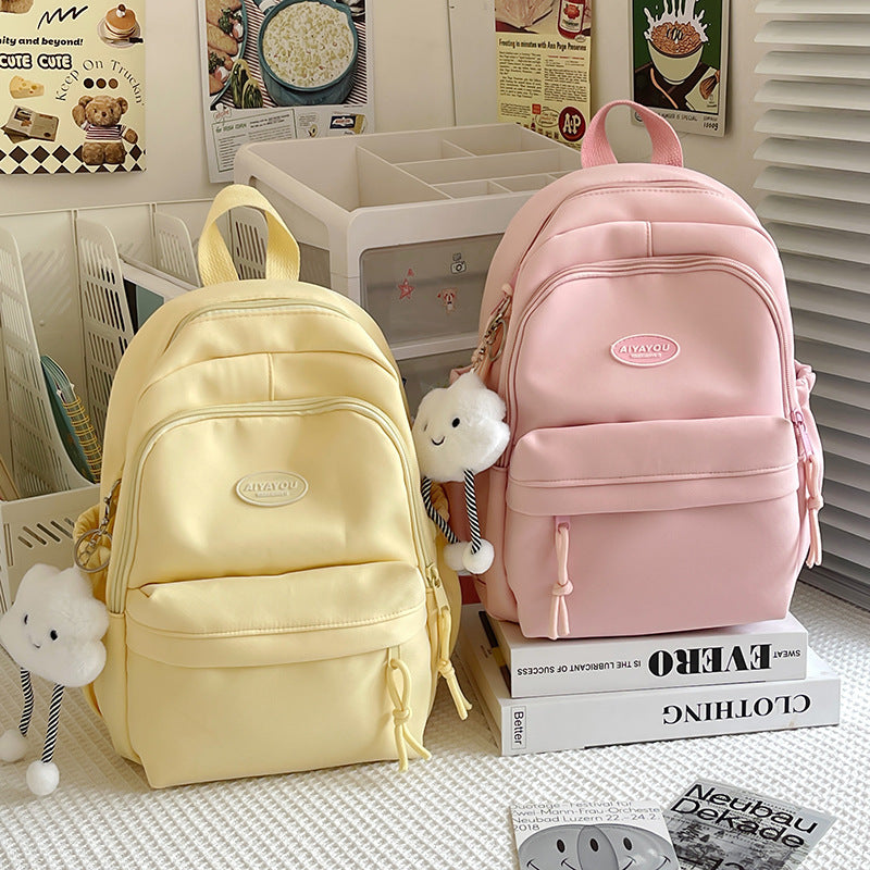 Schoolbag Girl College Students' Backpack Japanese Style All-Matching Niche Student University Style Korean Style Girl Backpack Travel Bag