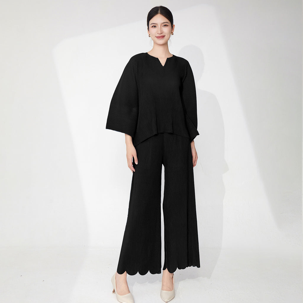 2025 Casual Suit Women's Summer Women's Clothing Large Size Loose Irregular T-Shirt Top Casual Straight Pants Two-piece Set