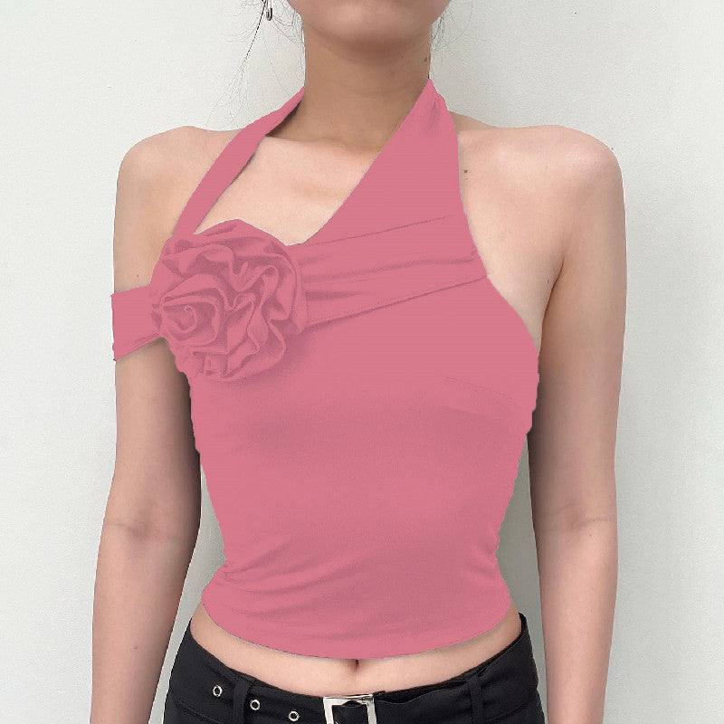 GOOSUDU 2025 YD154 Popular trade Popular,  spring and summer new fashion design sense irregular and changeable shoulder strap flower neck small vest