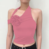 GOOSUDU 2025 YD154 Popular trade Popular,  spring and summer new fashion design sense irregular and changeable shoulder strap flower neck small vest