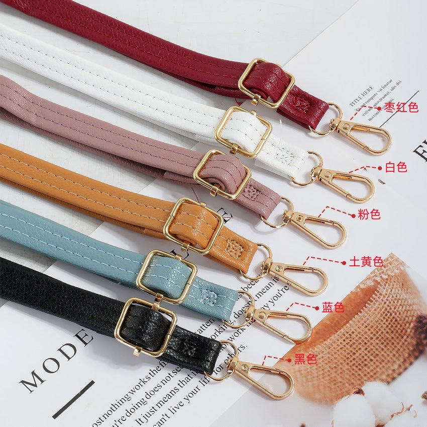 GOOSUDU 2025Cross-border delivery, backpack strap strap, new shoulder strap accessories strap, mobile phone hanging portable strap, simple solid color pu shoulder strap.