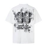 2025 5503 2025n retro street 2025 summer letter garbled design men's high-end neutral short-sleeved T-shirt