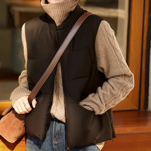 2025 Japanese 95 white goose down stand-up collar down vest women's high-end women's outer wear vest down jacket vest autumn and winter new models