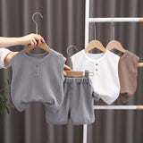 Foreign Trade Children's Wear  Summer New Sleeveless for Boy Comfortable Suit Leisure Sports Children Trendy Clothing Two-Piece Set