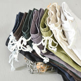 GOOSUDU L8104 Simple Solid Color Straight-Leg Pants Men's Lace Casual Pants Linen Breathable Cropped Pants Men's One Piece Dropshipping