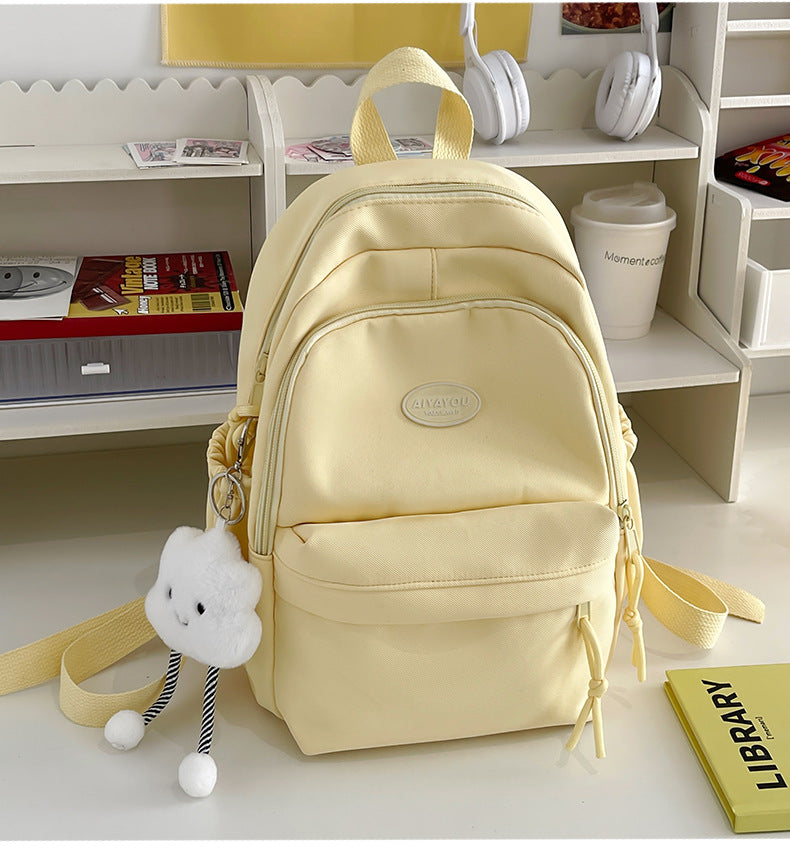 Schoolbag Girl College Students' Backpack Japanese Style All-Matching Niche Student University Style Korean Style Girl Backpack Travel Bag