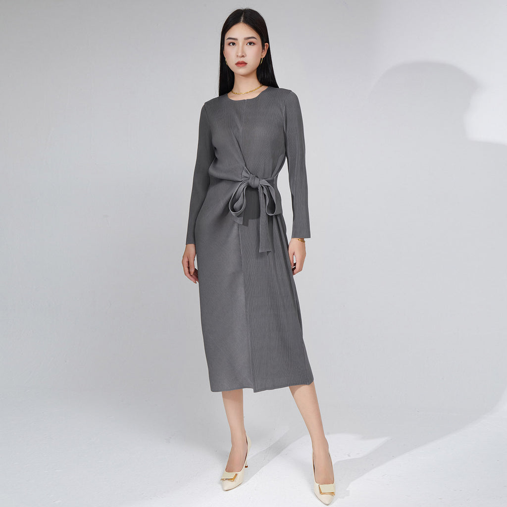 2025 High-end temperament skirt women's clothing spring and autumn new design pleated dress women's medium and long high-end