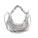 GOOSUDU 2025 Fashion personality creative bag women  new pleated handbag niche Internet celebrity shoulder armpit small round bag
