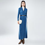 2025 Maillard trench coat long women's high-end feeling royal sister wind coat hanging feeling women's clothing irregular gradual change splicing coat