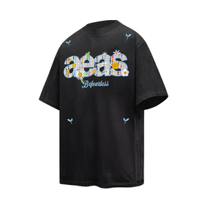 2025 6091 2025n Street 2025 Summer Vintage Embroidery Color Letter Design High Sense Men's Loose Short Sleeve T-Shirt