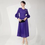 2025 2025 summer dress high-end sense small temperament small fragrant style a-word skirt waist thin versatile pleated skirt