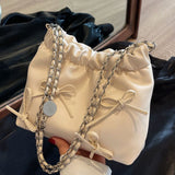 GOOSUDU This Year's Popular Small Bag for Women  New Summer All-Matching Chain Shoulder Messenger Bag Texture Korean Style Bucket Bag