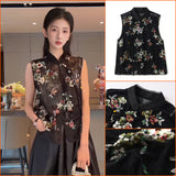 Summer new trend national style embroidered vest 2025 new Chinese light luxury lace vest women N3063
