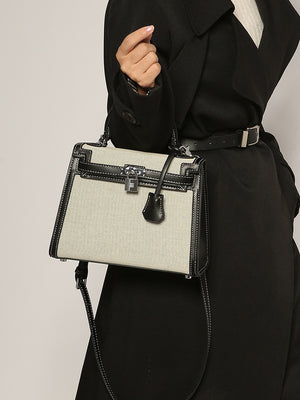 GOOSUDU 2025 New fashion classic splicing canvas second-generation Kelly bag high-end single shoulder oblique span portable women's bag New explosion