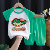 Summer Children's Cotton Short Sleeve Suit Children Half Sleeve Shorts Boys and Girls Children's Clothing Summer Clothes Baby T-shirt 0-7 Years Old