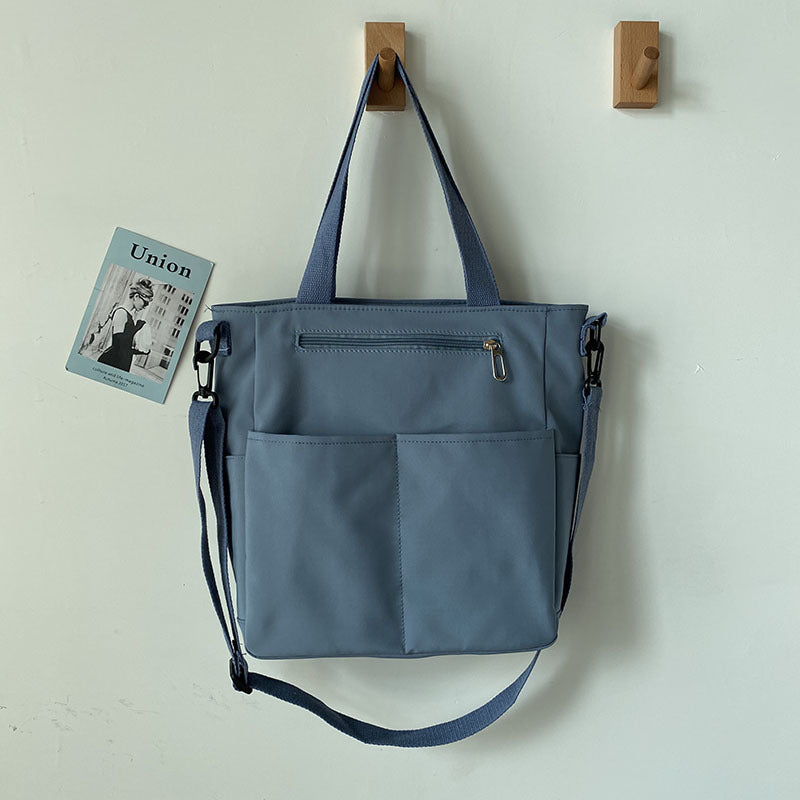 Waterproof Canvas Bag Female Summer One Shoulder Bag Bag Female Large Capacity Schoolbag Female College Student Crossbody Bag All-Matching Ins