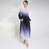 2025 2025 New Popular trade gradual change dress fashion women's loose lace-up thin temperament elegant dress long dress women