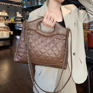 GOOSUDU 2025 popular winter new chain small fragrant wind portable shoulder oblique span bag high sense Internet celebrity women's bag soft leather diamond