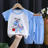 Summer Children's Cotton Short Sleeve Suit Children Half Sleeve Shorts Boys and Girls Children's Clothing Summer Clothes Baby T-shirt 0-7 Years Old