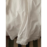 Elastic waist drawstring, medium and long skirt in pure cotton cloth, women's spring thin fungus edge A-shaped skirt, unique and beautiful skirt
