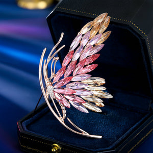 2025 luxury high-end autumn and winter coat coat accessories women's corsage fixed clothes pin buckle crystal butterfly brooch