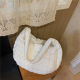 GOOSUDU Bag Autumn and Winter New Cloud Pleated Big Bag Female Casual Cool Lightweight and Large Capacity Dumpling Bag Messenger Bag Commuter