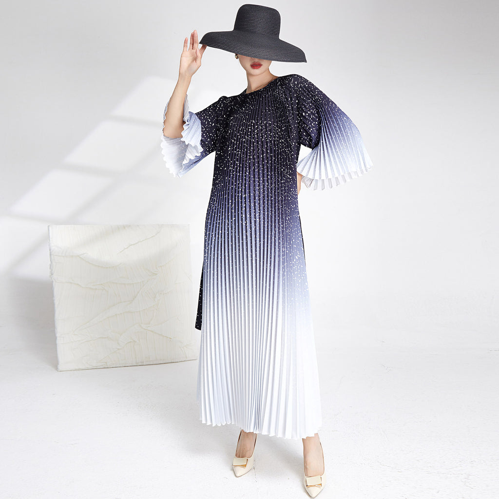 2025 Shenzhen Nanyou high-end gradual change long dress dress women loose large size meat cover thin temperament dress dress dress