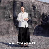 2025 ES MODISH Spring New Product Premium Versatile Loose Casual Shirt National Style Design Shirt Shirt Girls