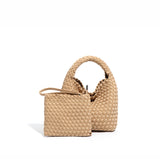 2025 New trendy retro child and mother bag New portable single shoulder diagonal span woven bag large capacity vegetable basket bucket bag