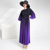 2025 High-end pleated dress women's temperament elegant pleated skirt long high-end sense New Popular trade women's clothing foundry
