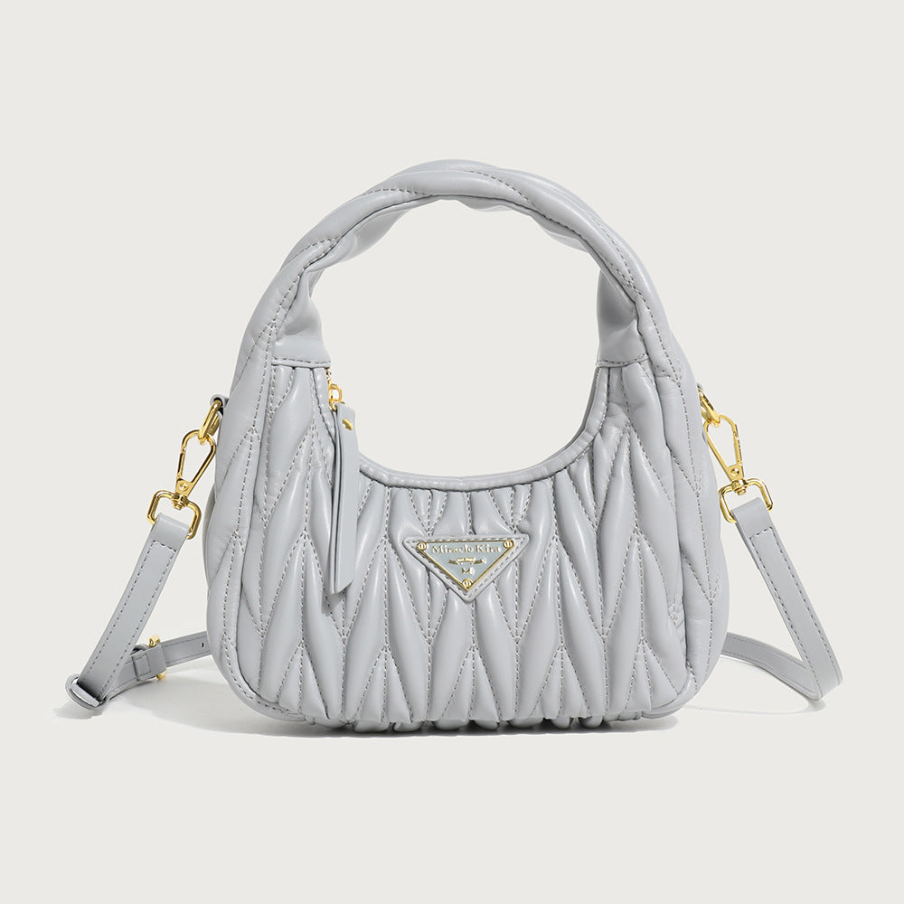 GOOSUDU 2025 Niche design handbag spring women's versatile exquisite high-end pleated underarm bag fashion summer