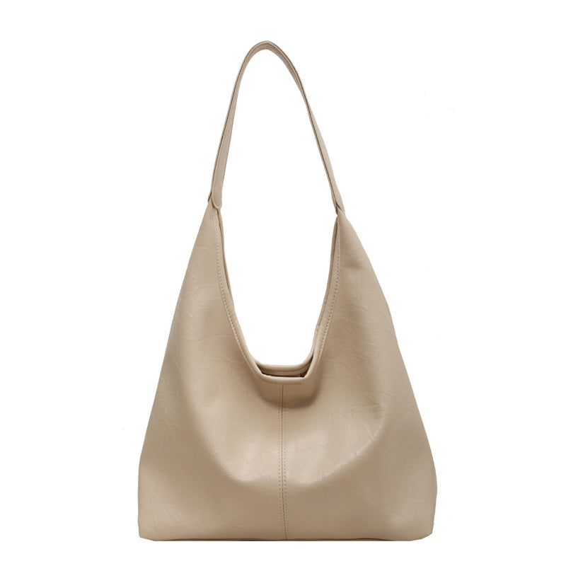 GOOSUDU 2025 Retro commuter large-capacity bag women's popular new textured soft leather shoulder bag simple and versatile messenger tote bag