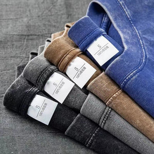 GOOSUDU Cross-Border Street Retro G Fashion Brand Loose Drop-Shoulder Men's and Women's Pure Cotton Washed Distressed Teen Short Sleeve T-shirt