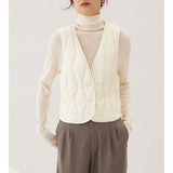 2025 Down jacket liner, women's coat with light and thin thermal vest inside, bottom close-fitting V-neck close-fitting vest wear