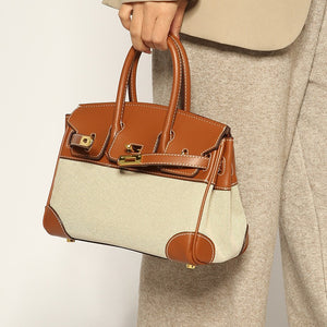 GOOSUDU 2025 Autumn and winter new linen mini platinum bag, high-end fashion, simple and versatile, portable single shoulder oblique span temperament women's bag