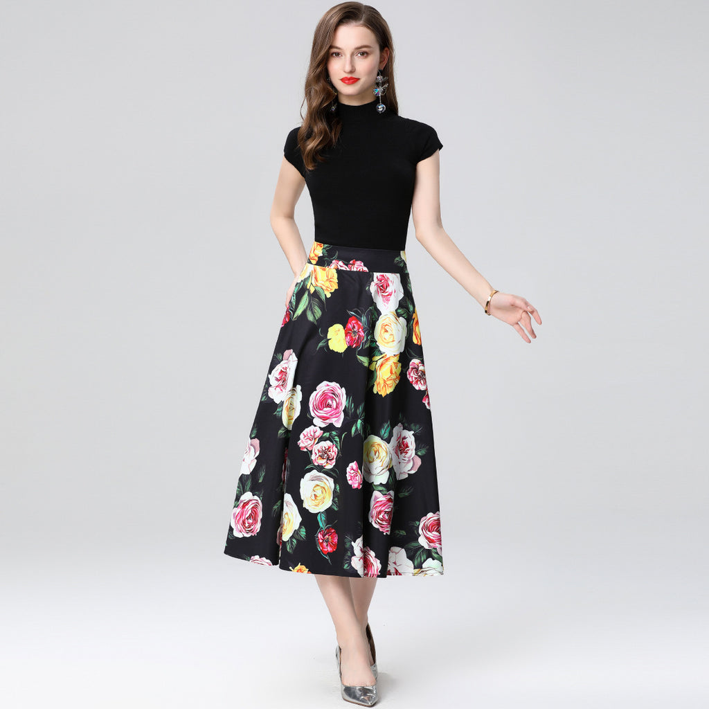Casual suit women's knitted sweater temperament skirt two-piece set  summer new wear a complete set