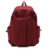 Simple Trendy Schoolbag  Large Capacity Student Backpack Korean Men and Women Solid Color Cross-Border Travel Backpack