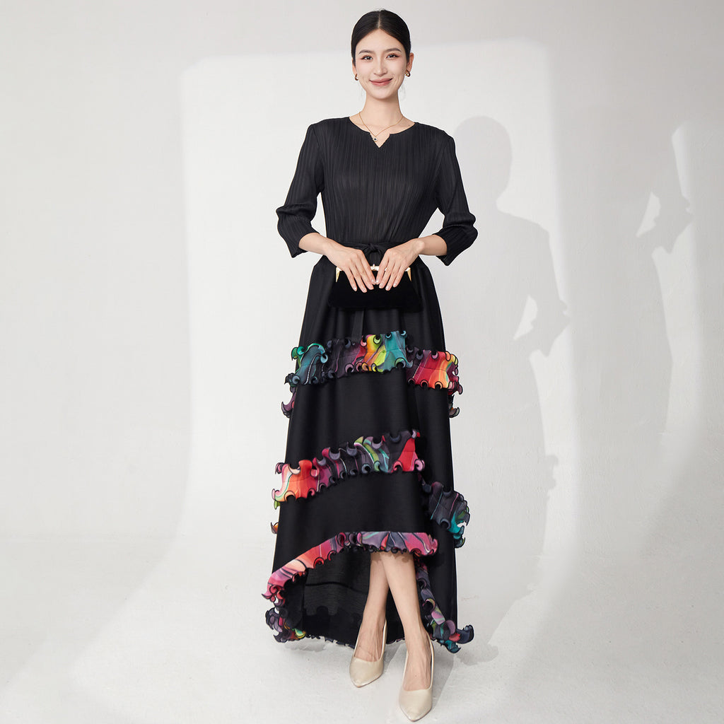 2025 Popularan fat mm large size dress long high-end women's clothing irregular temperament elegant dress temperament  long dress