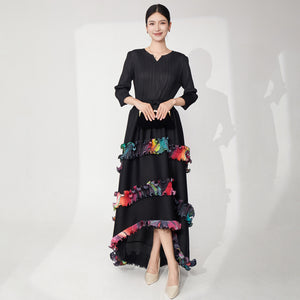 2025 Popularan fat mm large size dress long high-end women's clothing irregular temperament elegant dress temperament  long dress